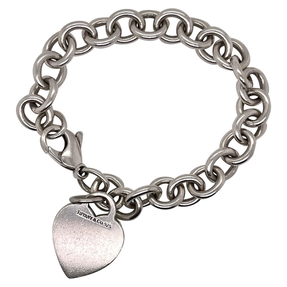 Tiffany & Co Heart Tag Charm Bracelet USED 8 inches